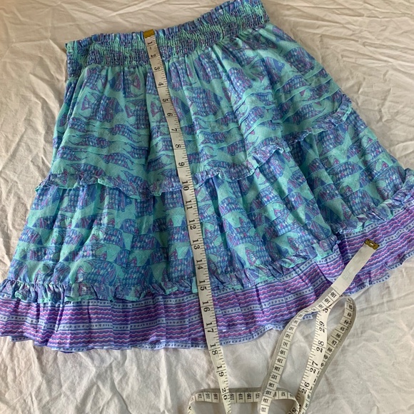 Vineyard Vines Blue Tang Fish Smocked Ruffles Mini Skirt S NWT - Picture 8 of 8